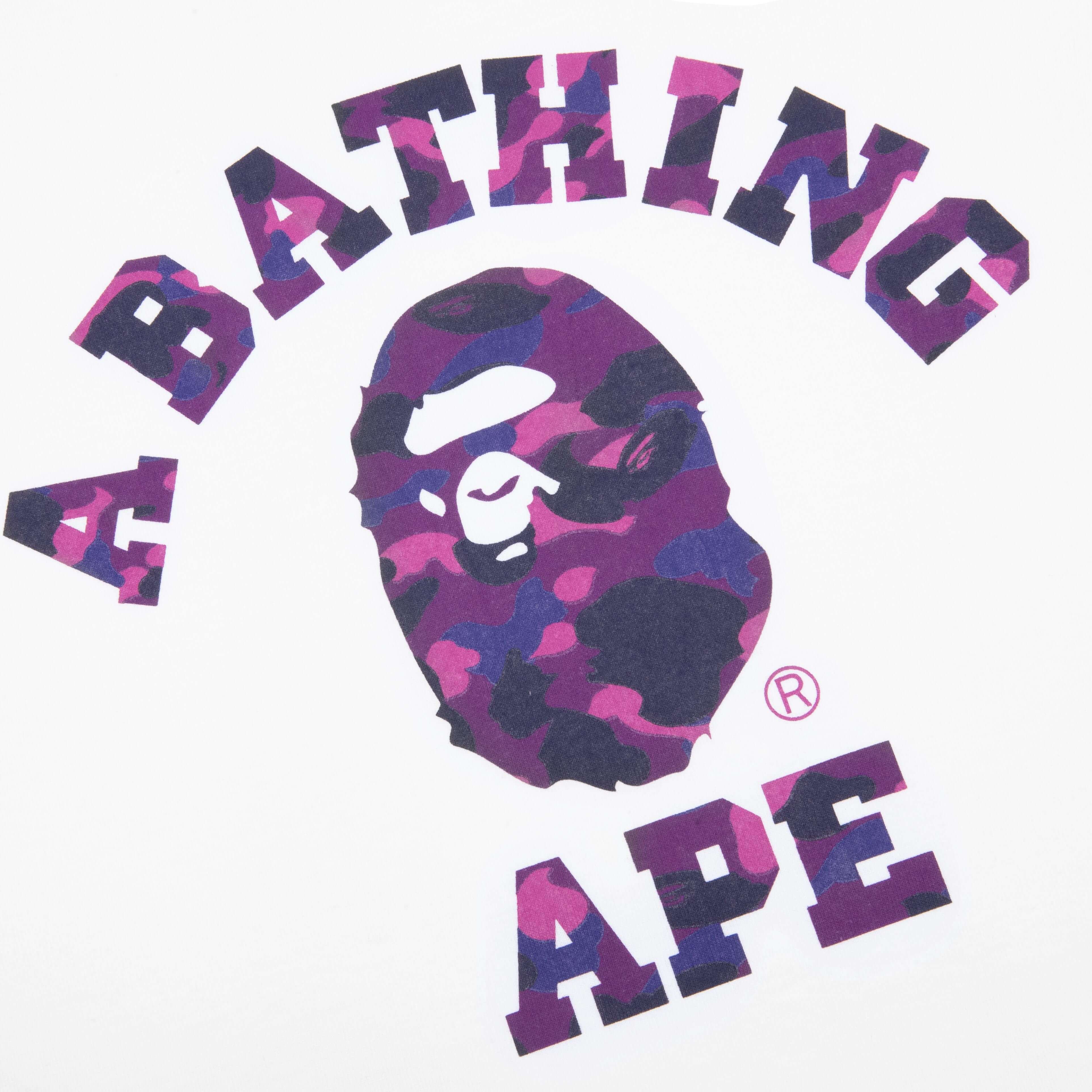 Color Camo College Tee - White/Purple - Image 3