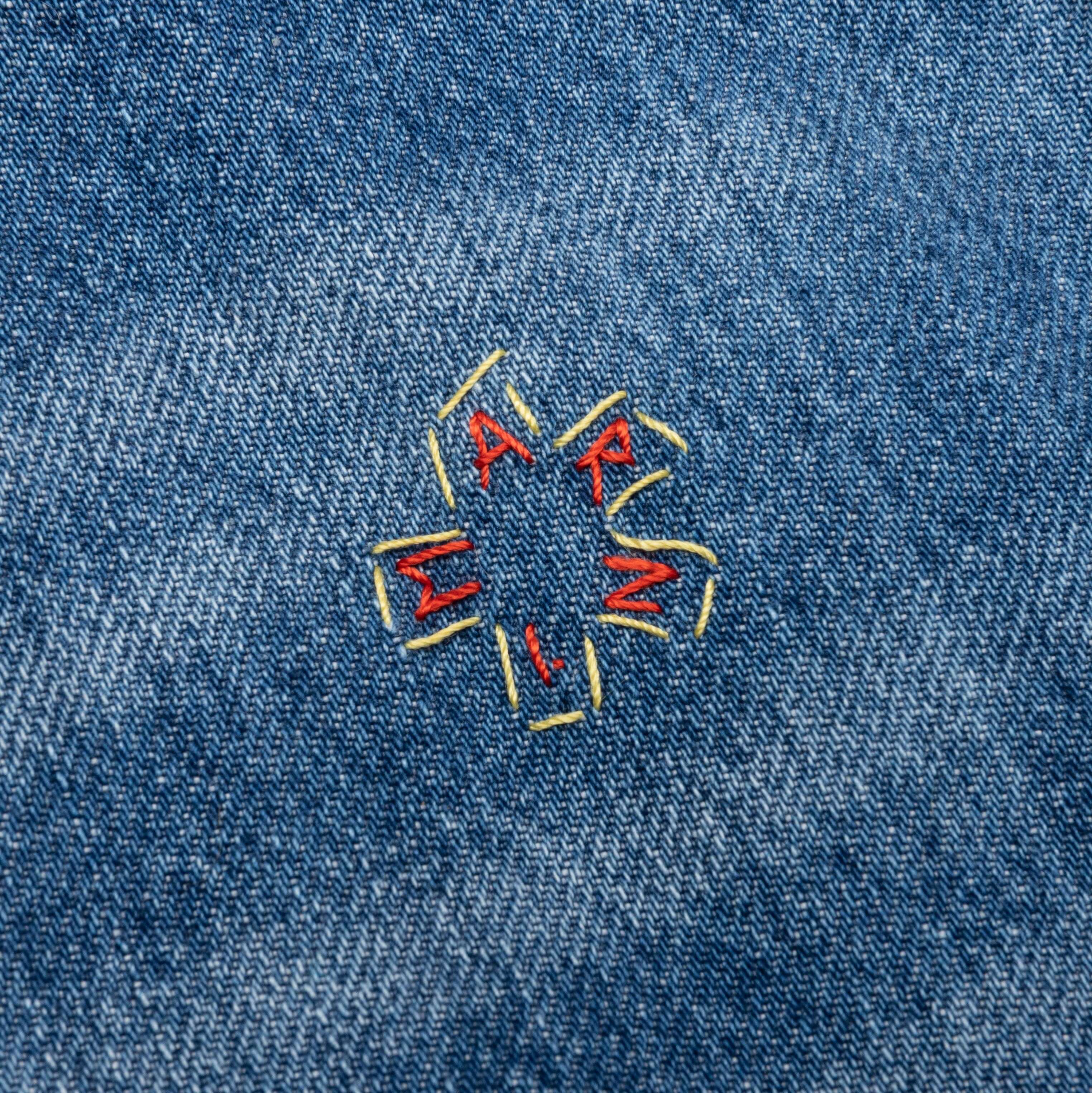 Blue Organic Denim With Mohair Patches - Iris Blue - Image 5