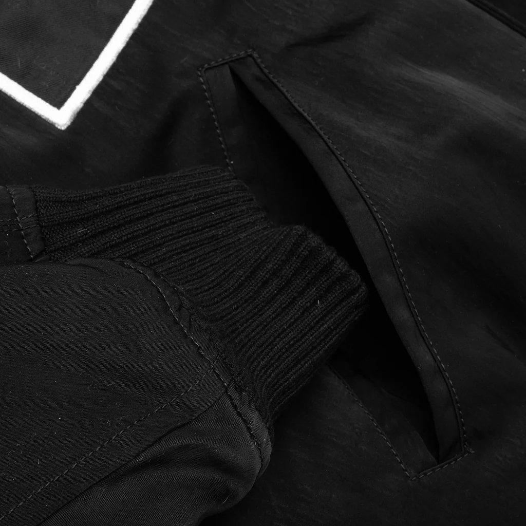 Nylon Logo Varsity Jacket - Black - Image 4