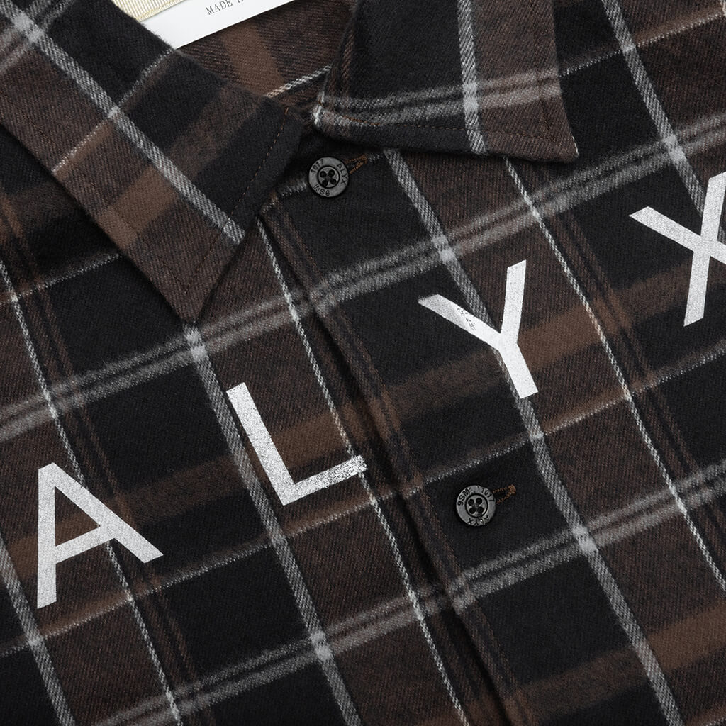 Plaid Logo Shirt - Brown/Black - Image 3