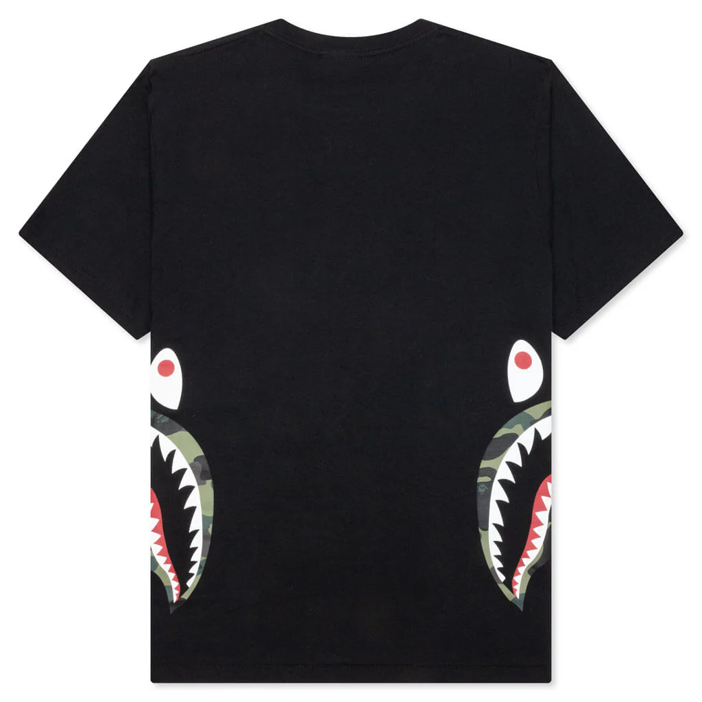 1st Camo Side Shark Tee - Black/Green - Image 2