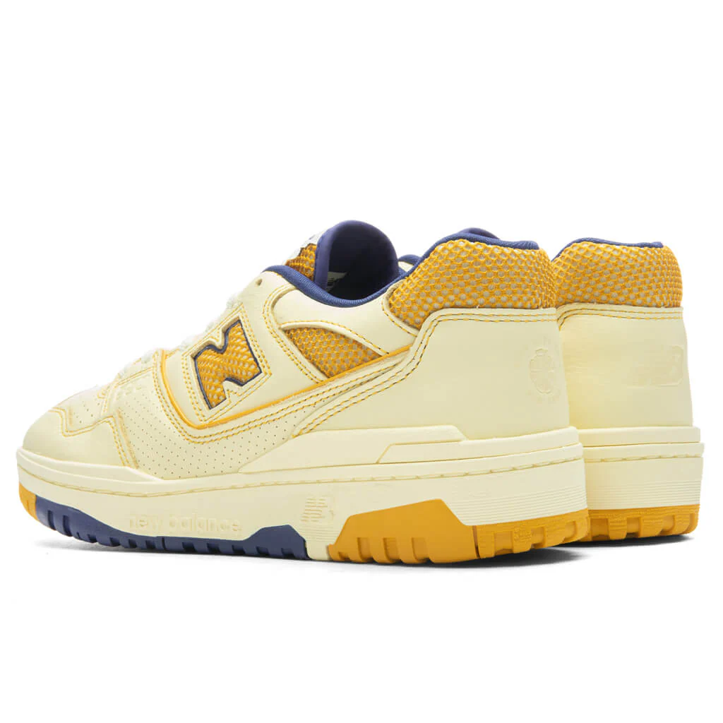 New Balance x Aime Leon Dore P550 Basketball Oxfords - White/Yellow - Image 3