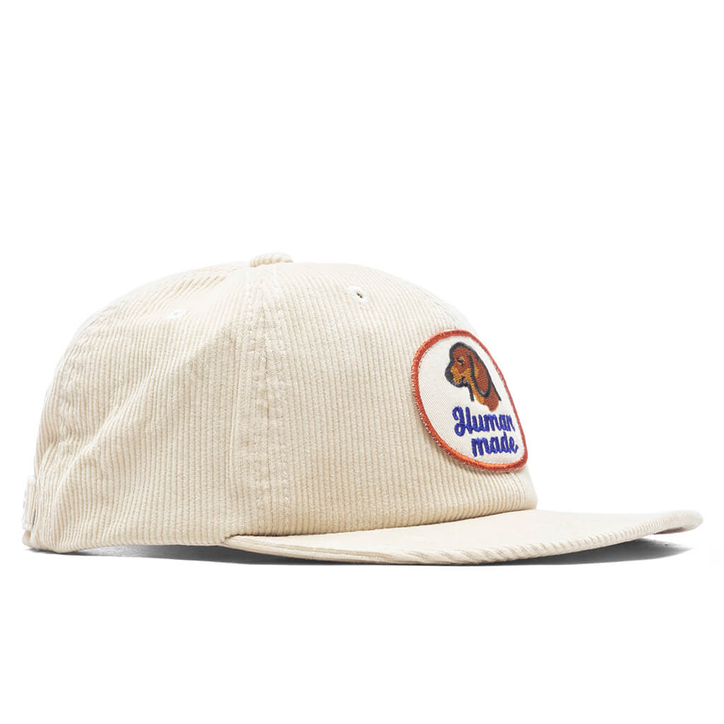 6 Panel Corduroy Cap - White - Image 2