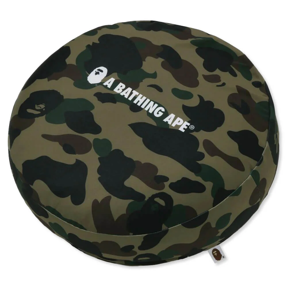 1st Camo Circle Fluffy Beads Cushion - Green - Image 2