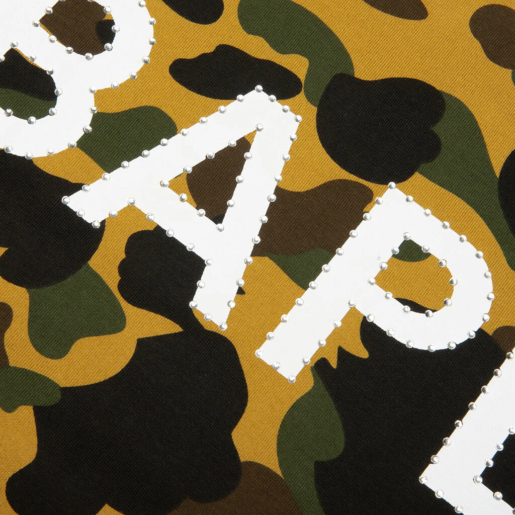 1st Camo BAPE Rhinestone Tee - Yellow - Image 3