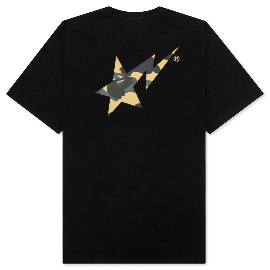 1st Camo Bape STA Tee - Black/Yellow - Image 2