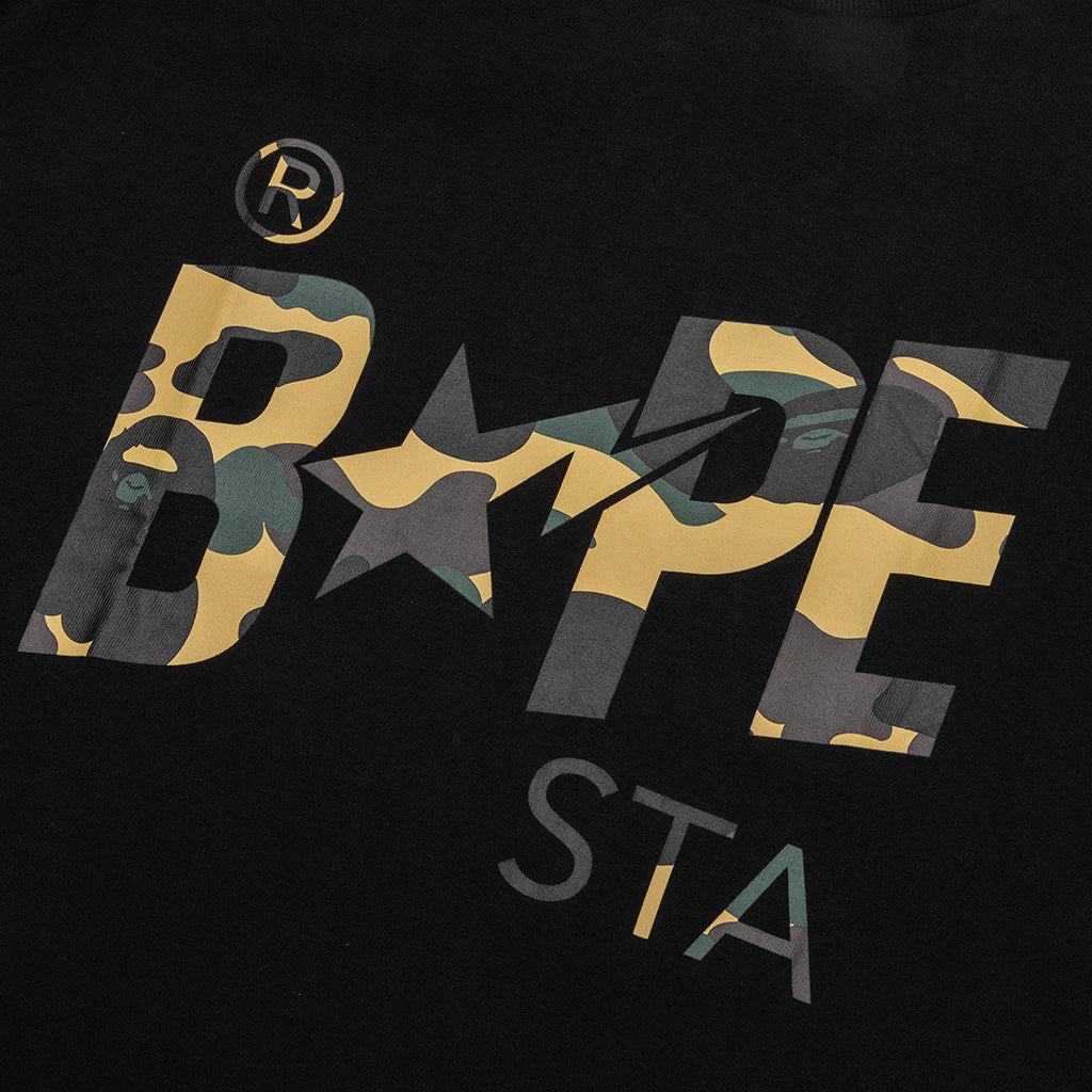 1st Camo Bape STA Tee - Black/Yellow - Image 3