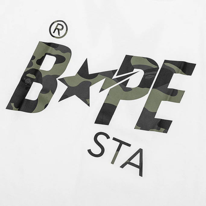 1st Camo Bape STA Tee - White/Green - Image 3