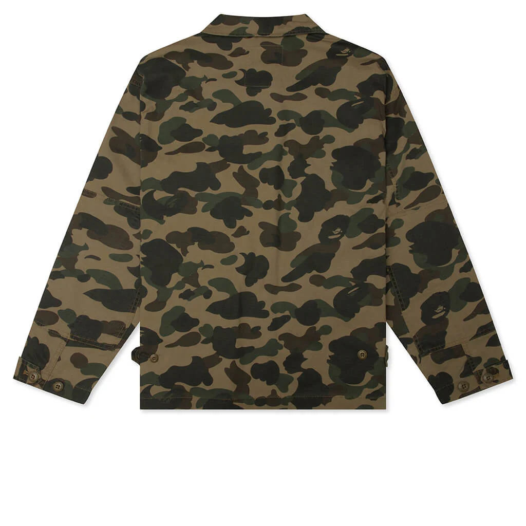 1st Camo Heavy Washed Multi Pocket Cargo L/S Shirt - Green - Image 2