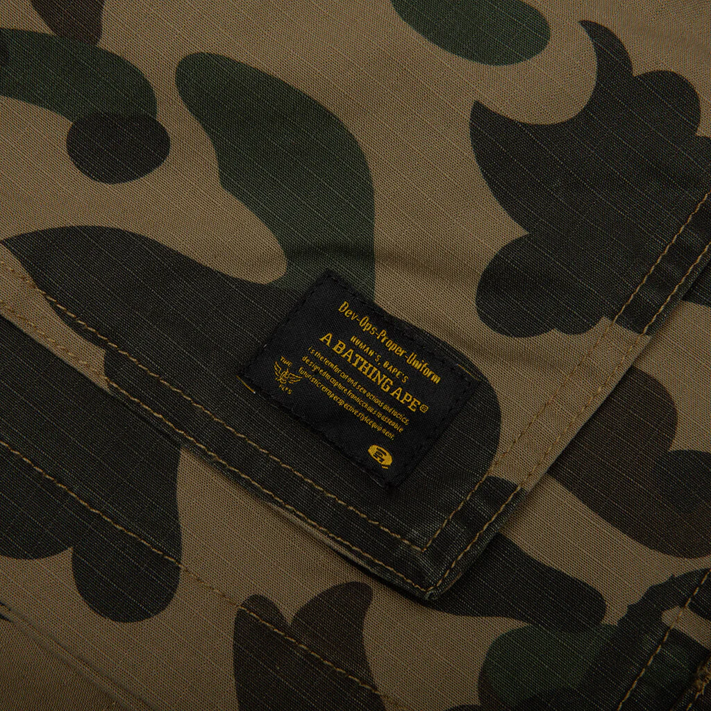 1st Camo Heavy Washed Multi Pocket Cargo L/S Shirt - Green - Image 5