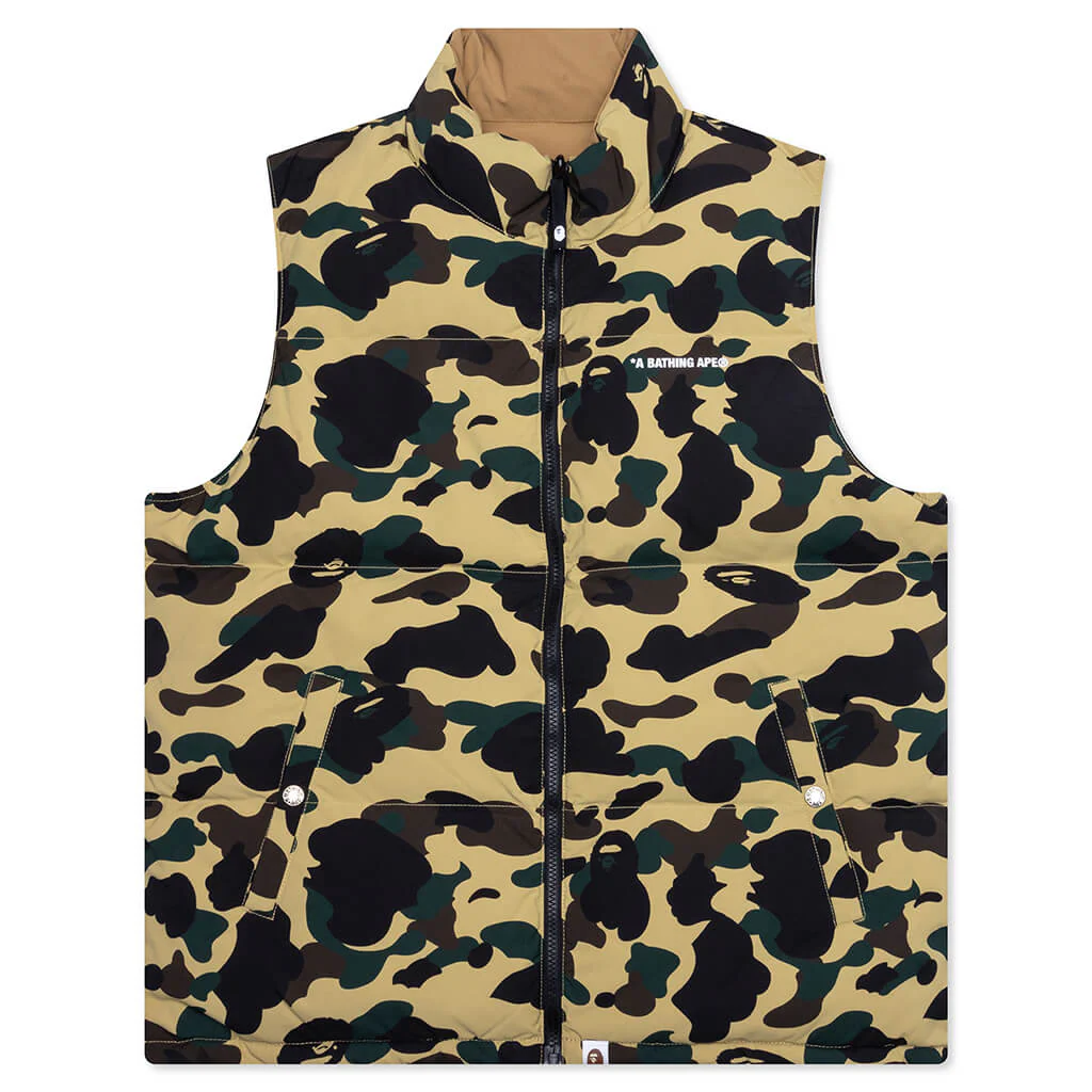 1st Camo Reversible Down Vest - Yellow