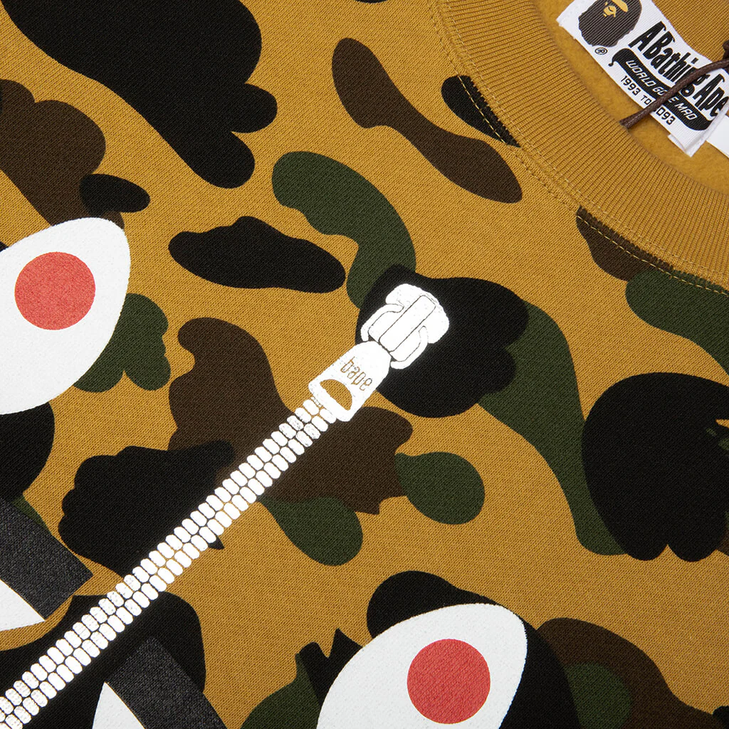 1st Camo Shark Crewneck Sweatshirt - Yellow - Image 3
