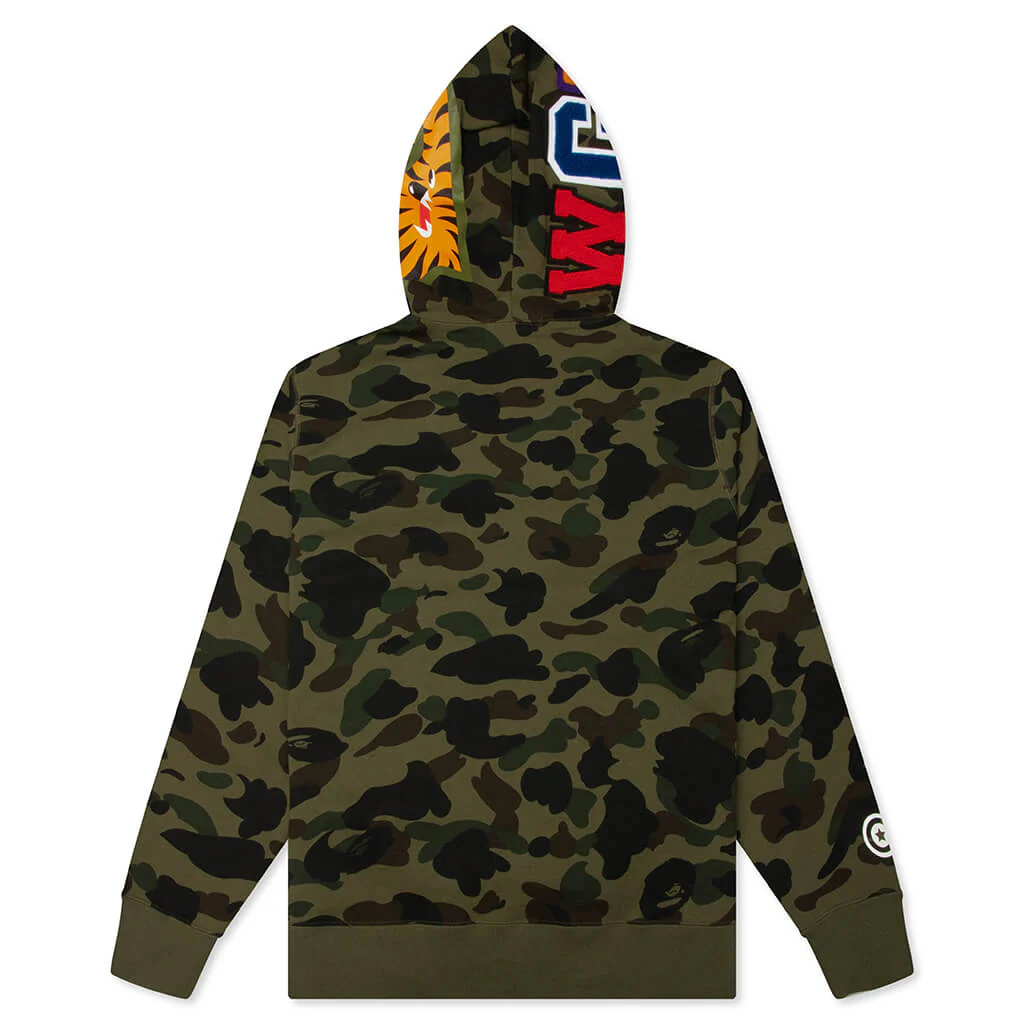 1st Camo Shark Full Zip Hoodie - Green - Image 2