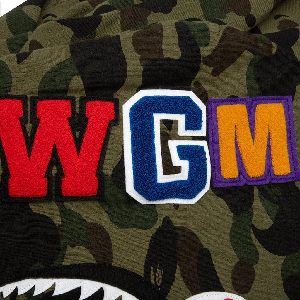 1st Camo Shark Full Zip Hoodie - Green - Image 5