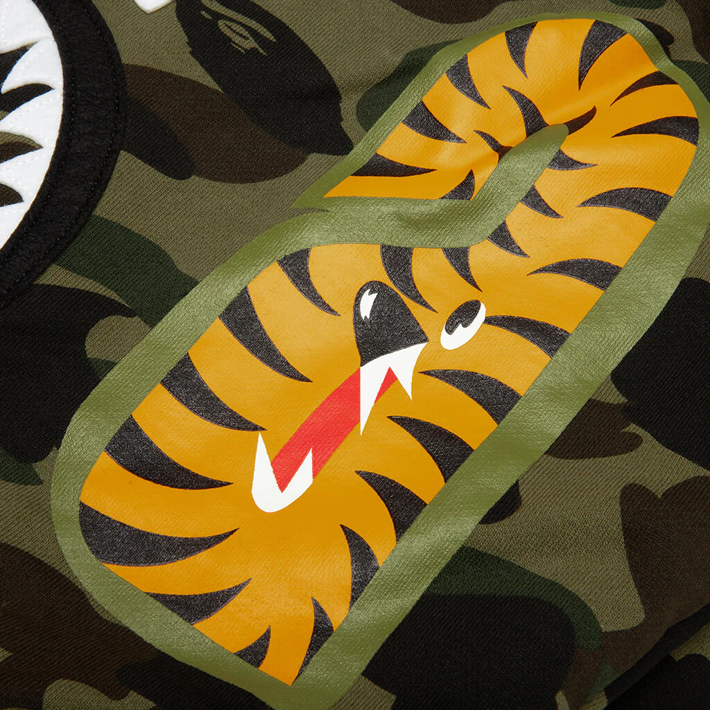 1st Camo Shark Full Zip Hoodie - Green - Image 6