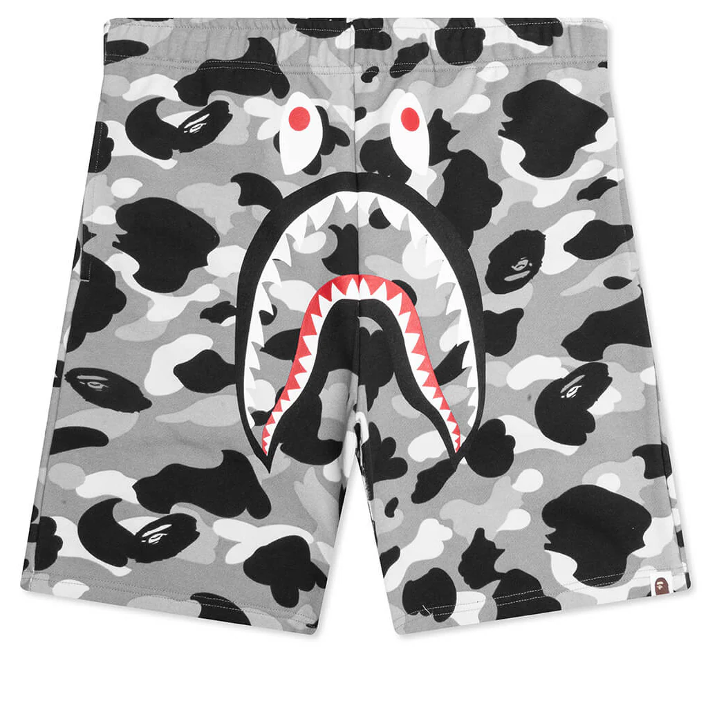 1ST Camo Shark Regular Fit Sweat Shorts - Gray
