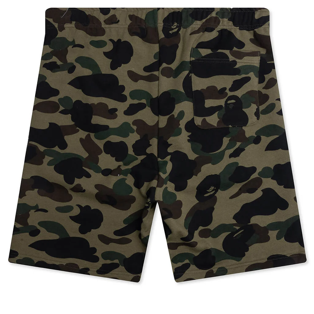 1ST Camo Shark Regular Fit Sweat Shorts - Green - Image 2