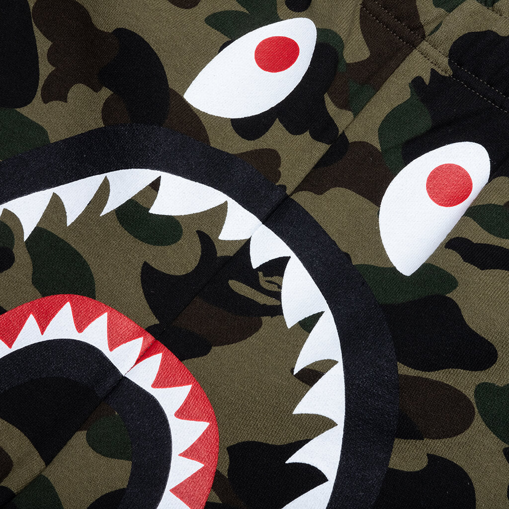 1ST Camo Shark Regular Fit Sweat Shorts - Green - Image 4