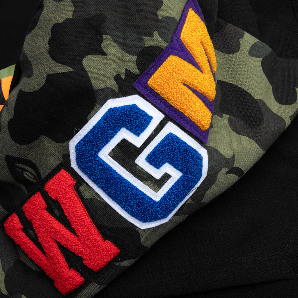 1st Camo Swarovski Shark Full Zip Hoodie - Black - Image 3