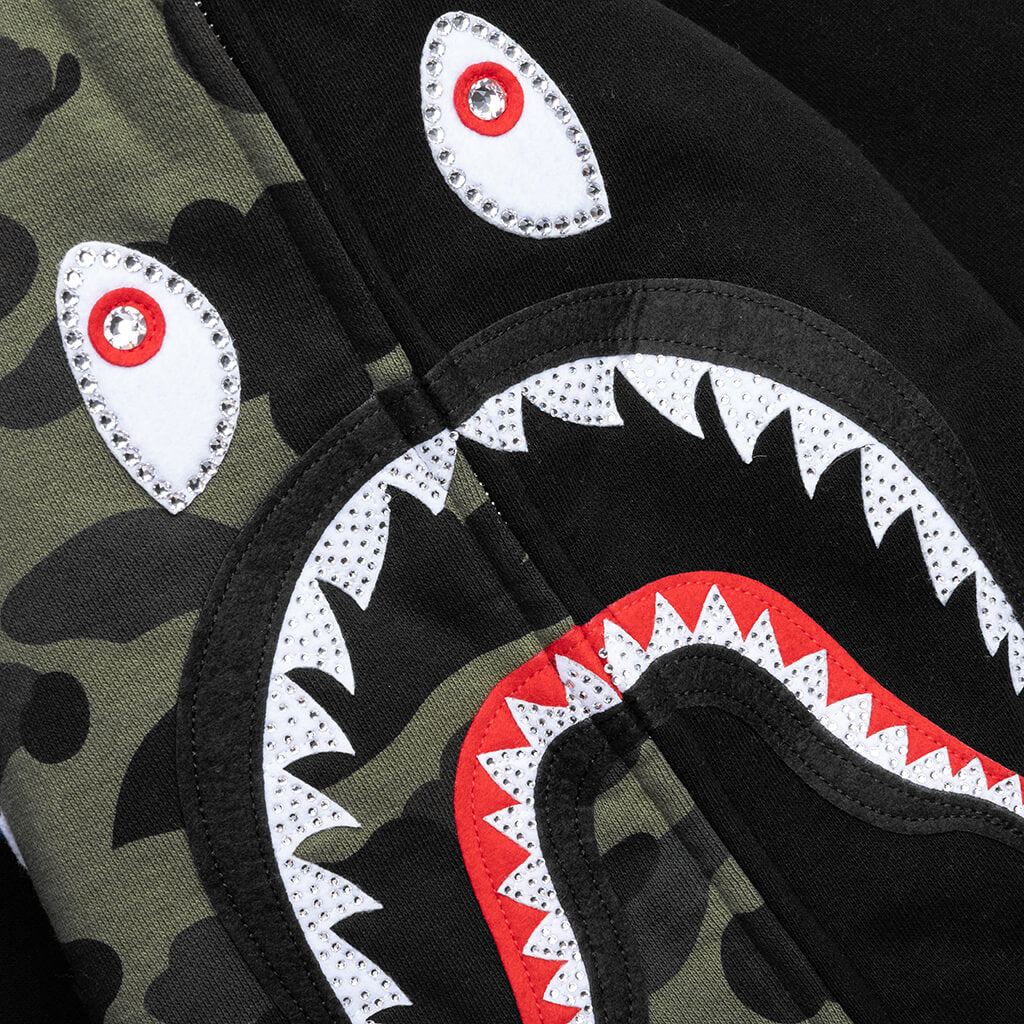 1st Camo Swarovski Shark Full Zip Hoodie - Black - Image 5