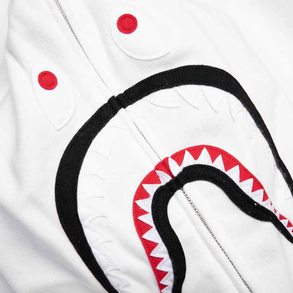 2nd Shark Full Zip Hoodie - White - Image 3