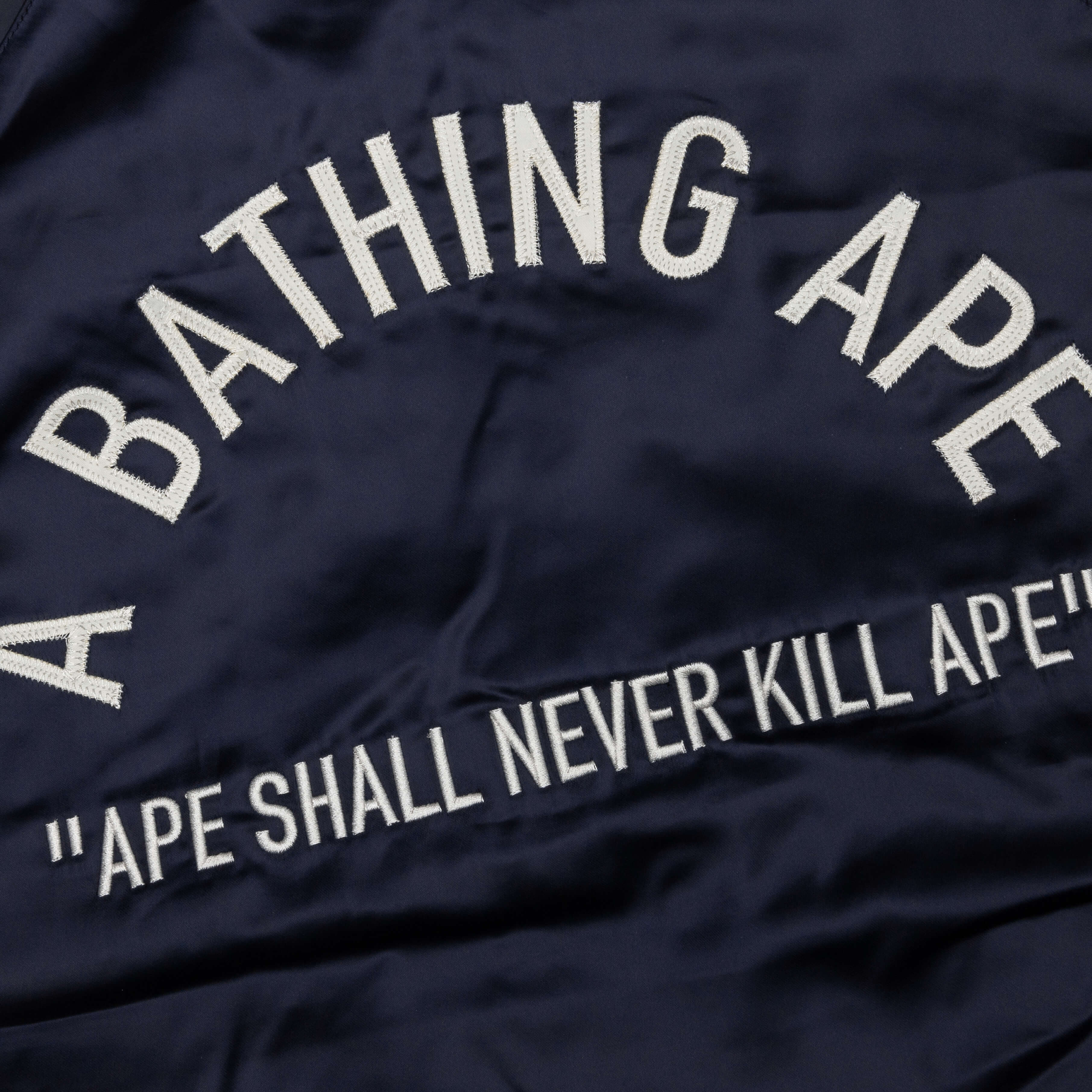 A Bathing Ape Nylon Varsity Jacket - Navy - Image 5