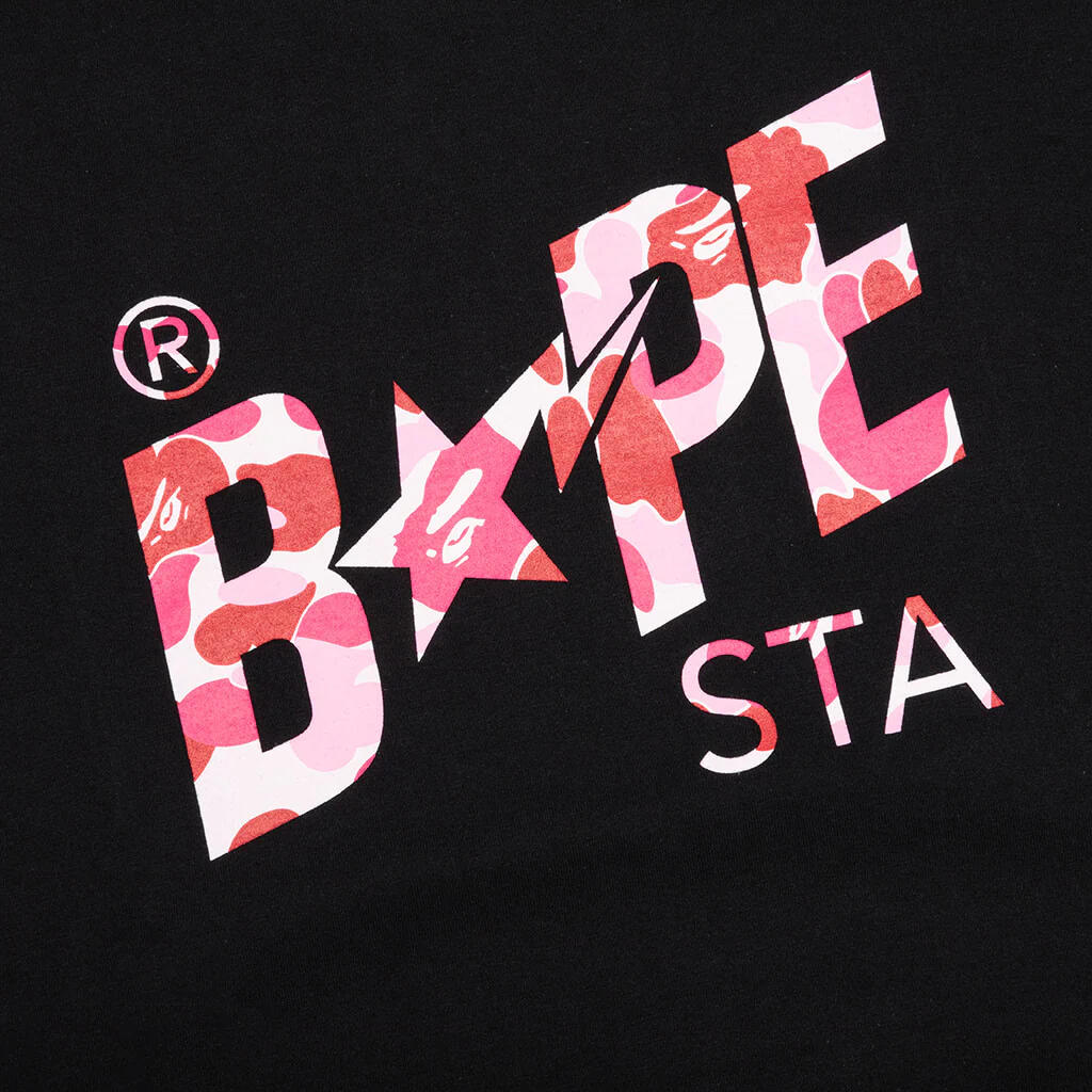 Abc Camo Bape Sta Logo L/S Tee - Black/Pink - Image 3