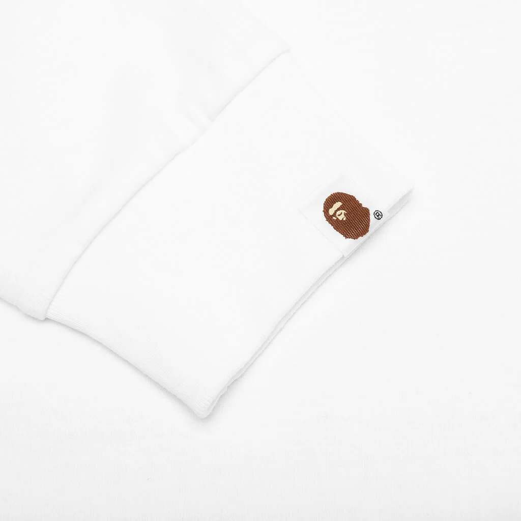 Abc Camo Bape Sta Logo L/S Tee - White/Green - Image 4