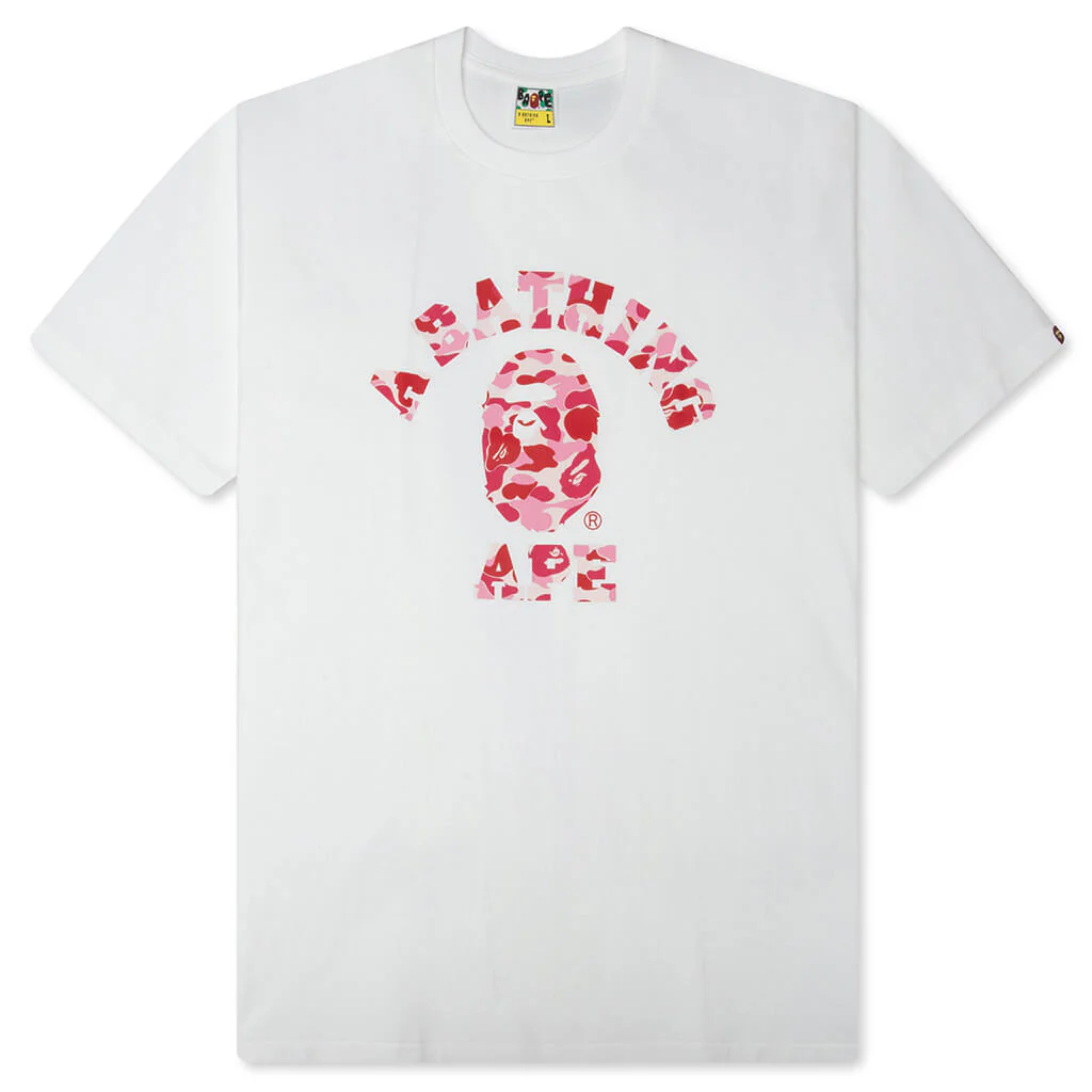 ABC Camo College Tee - White/Pink