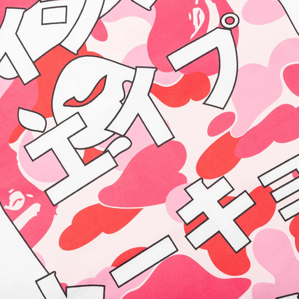 Abc Camo Japanese Letters L/S Tee - White/Pink - Image 3