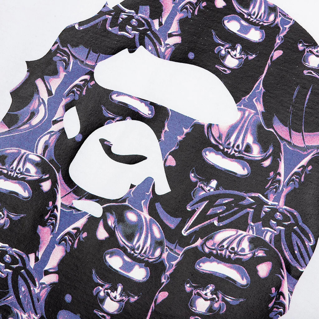 Ape Head Graffiti Big Ape Head Tee - White/Purple - Image 3