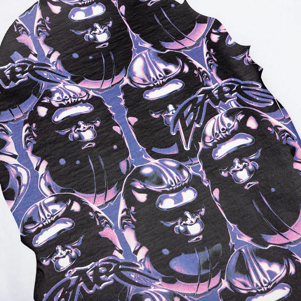 Ape Head Graffiti Big Ape Head Tee - White/Purple - Image 4