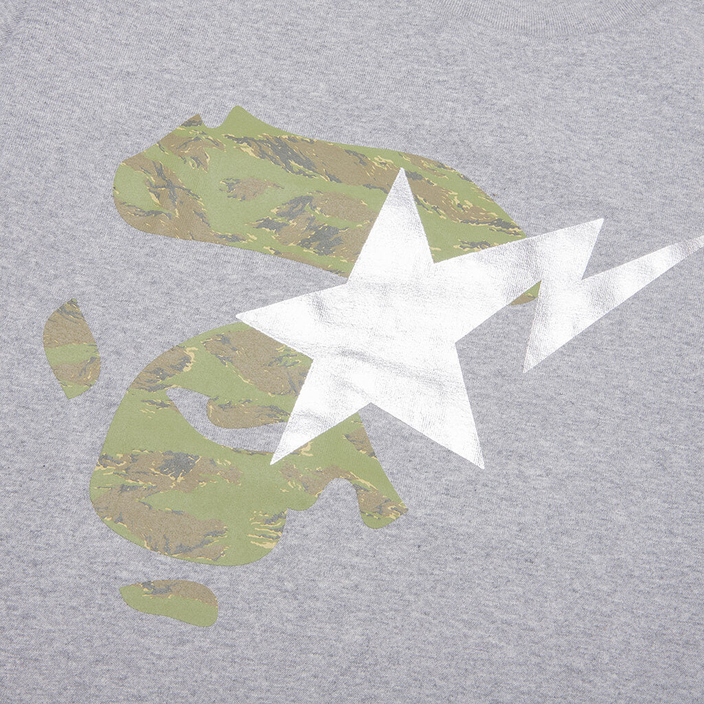 Women's Ape on Bapesta Tee - Grey/Beige - Image 3