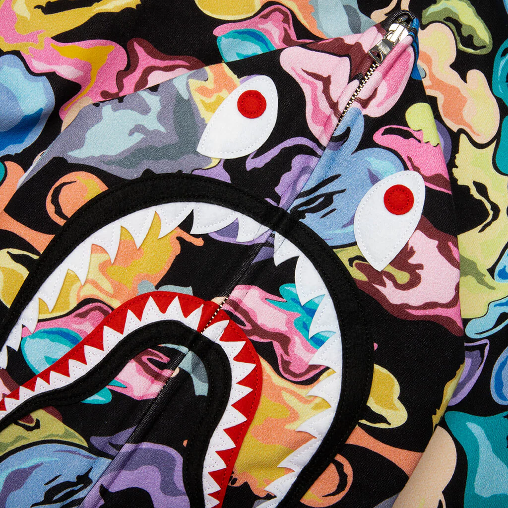 Art Camo Shark Full Zip Hoodie - Black - Image 7