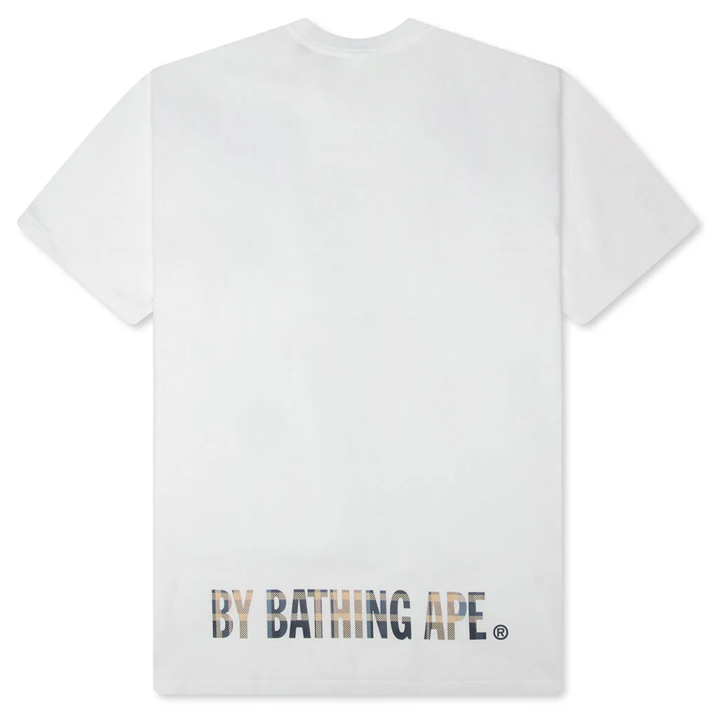 BAPE Check Ape Face Tee - White/Blue - Image 2