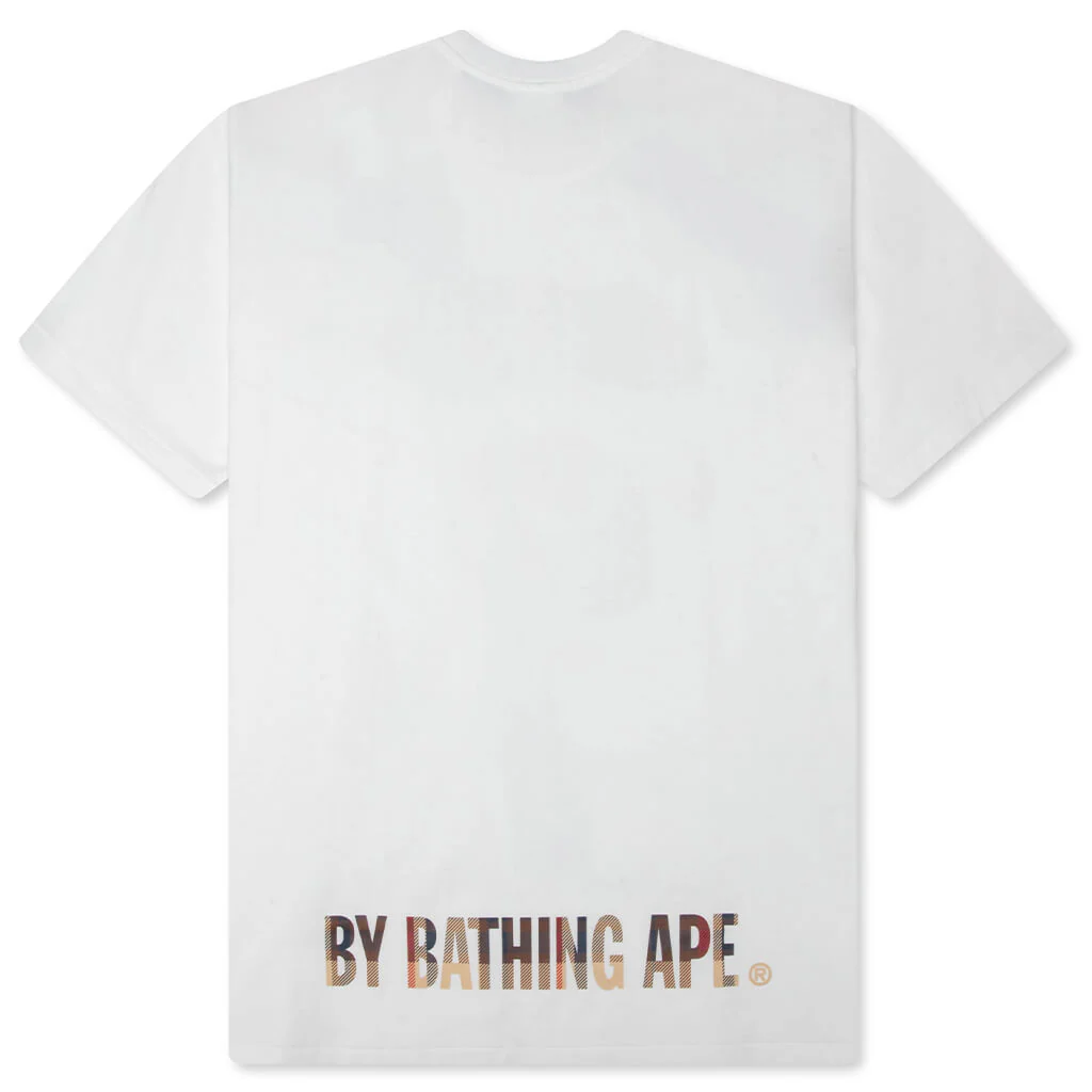 BAPE Check Ape Face Tee - White/Red - Image 2