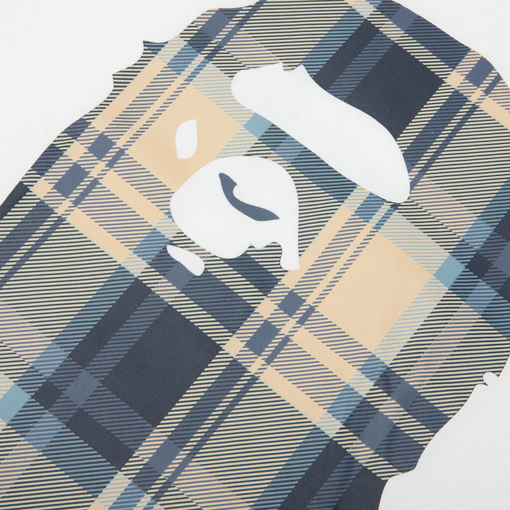 BAPE Check By Bathing Ape Tee - White/Blue - Image 3