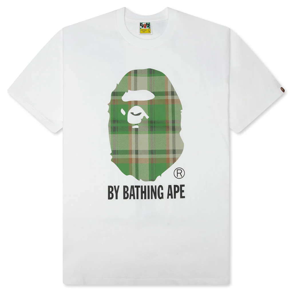 BAPE Check By Bathing Ape Tee - White/Green