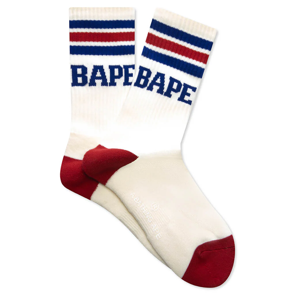 BAPE Stripe Socks - White