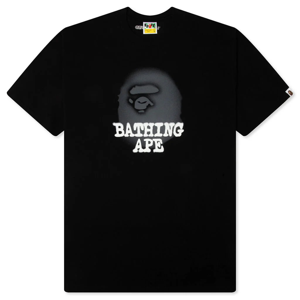 Bathing Ape Logo Relaxed Fit Tee - Black