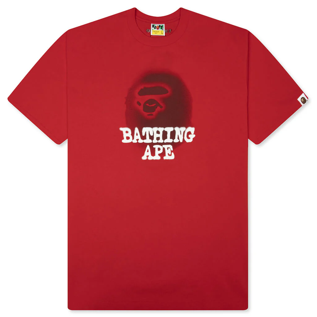 Bathing Ape Logo Relaxed Fit Tee - Red
