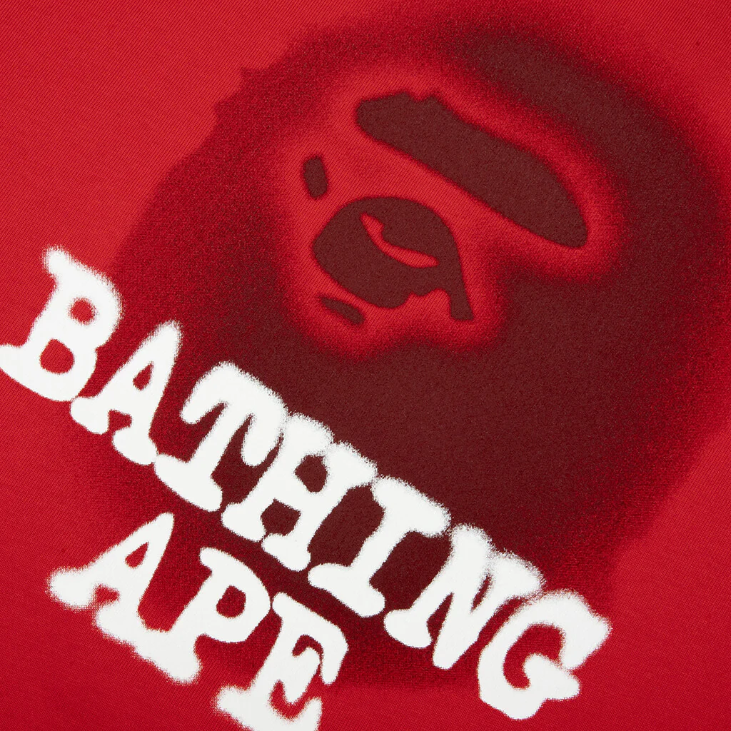 Bathing Ape Logo Relaxed Fit Tee - Red - Image 3