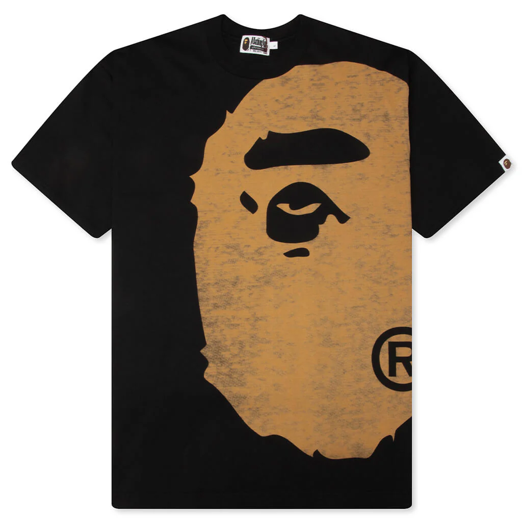 Bleached Big Ape Head Relaxed Fit Tee - Black