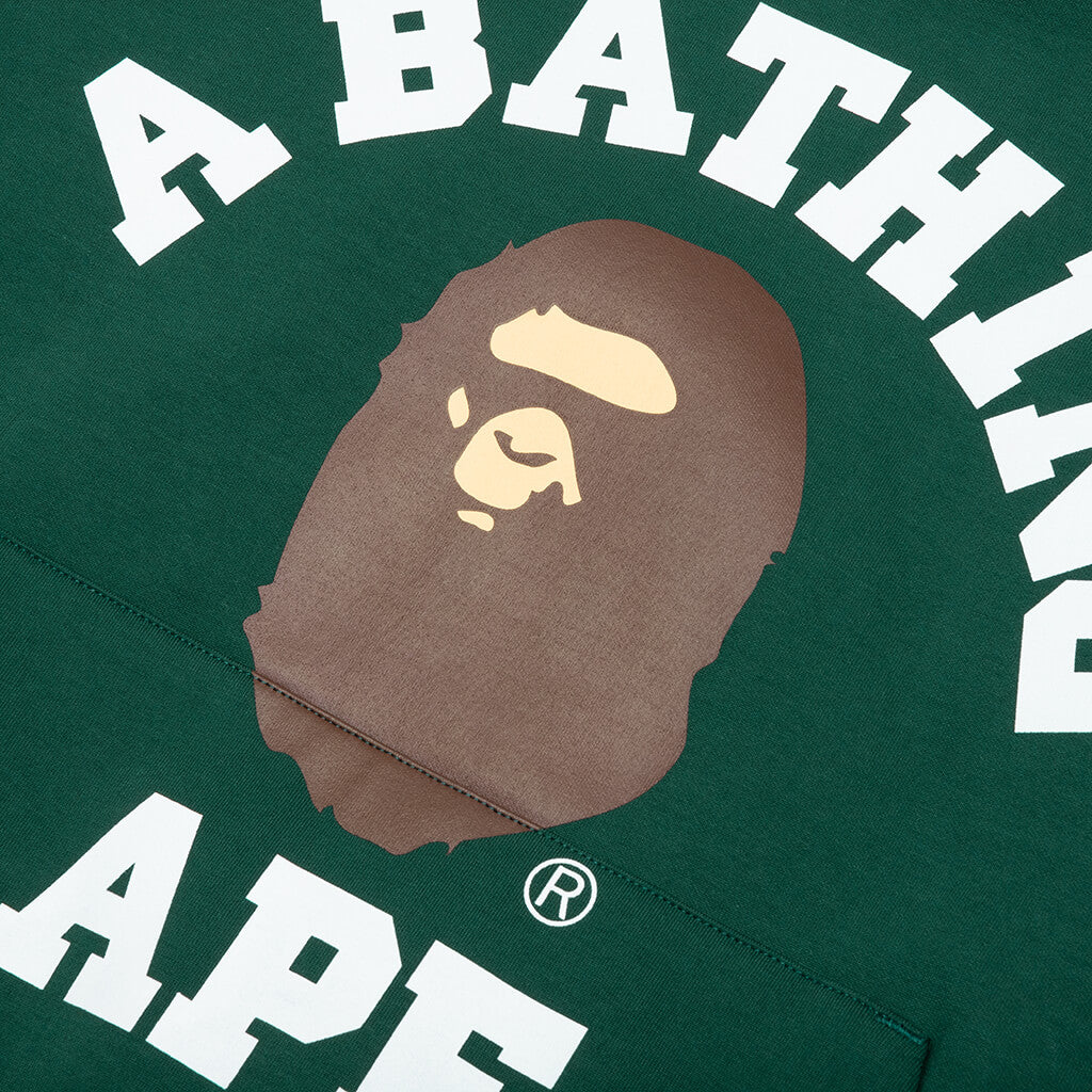 College Puffy Relaxed Fit Pullover Hoodie - Green - Image 4