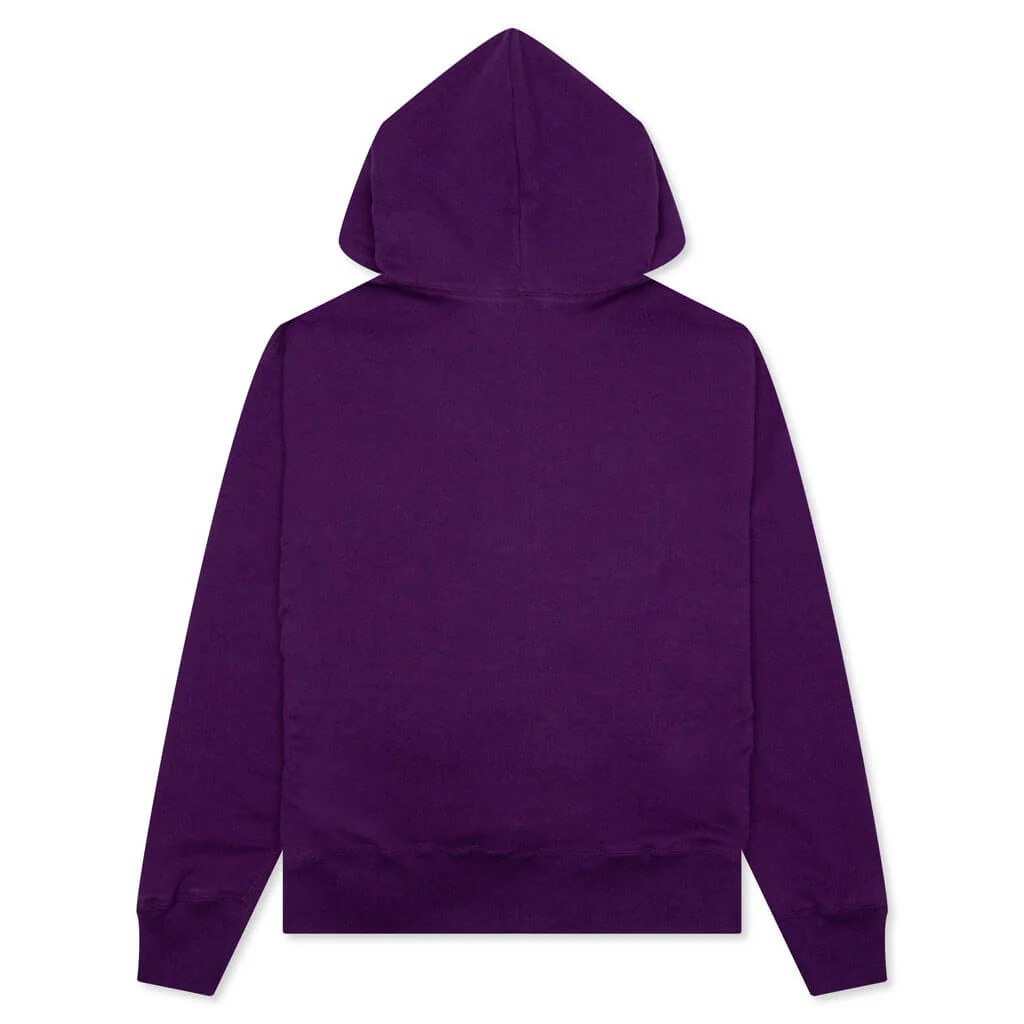 College Relaxed Fit Full Zip Hoodie - Purple - Image 2