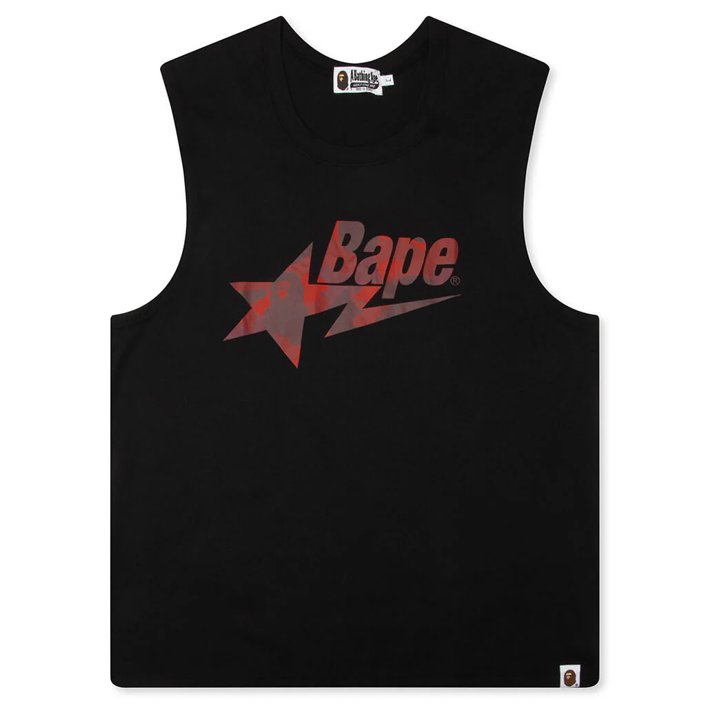 Color Camo Bape Sta Tank Top - Black