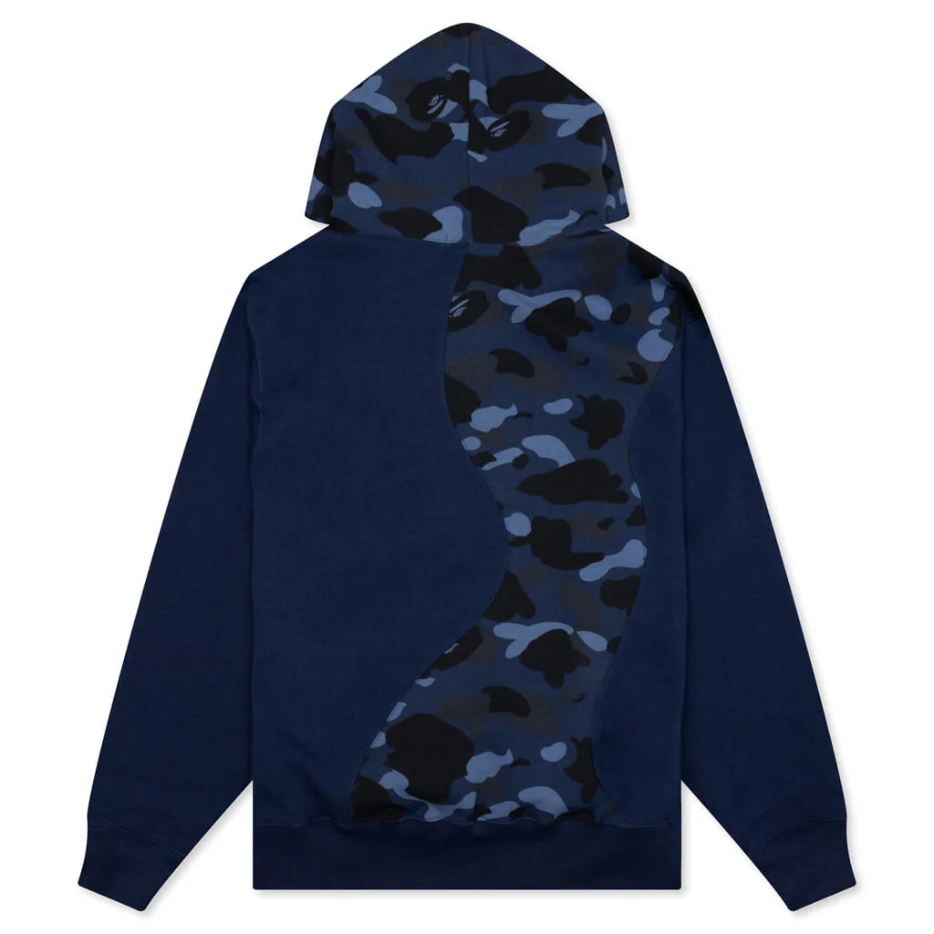 Color Camo College Cutting Relaxed Fit Hoodie - Navy - Image 2