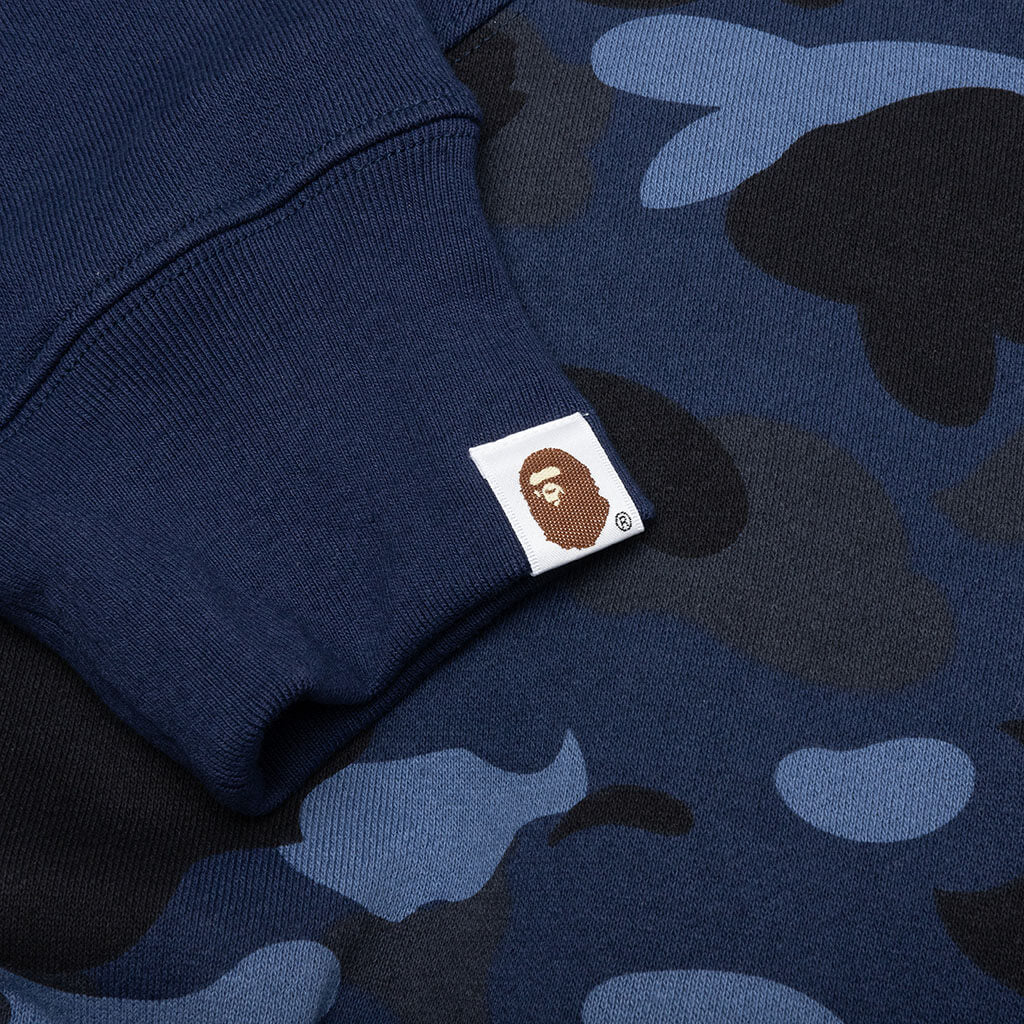 Color Camo College Cutting Relaxed Fit Hoodie - Navy - Image 4