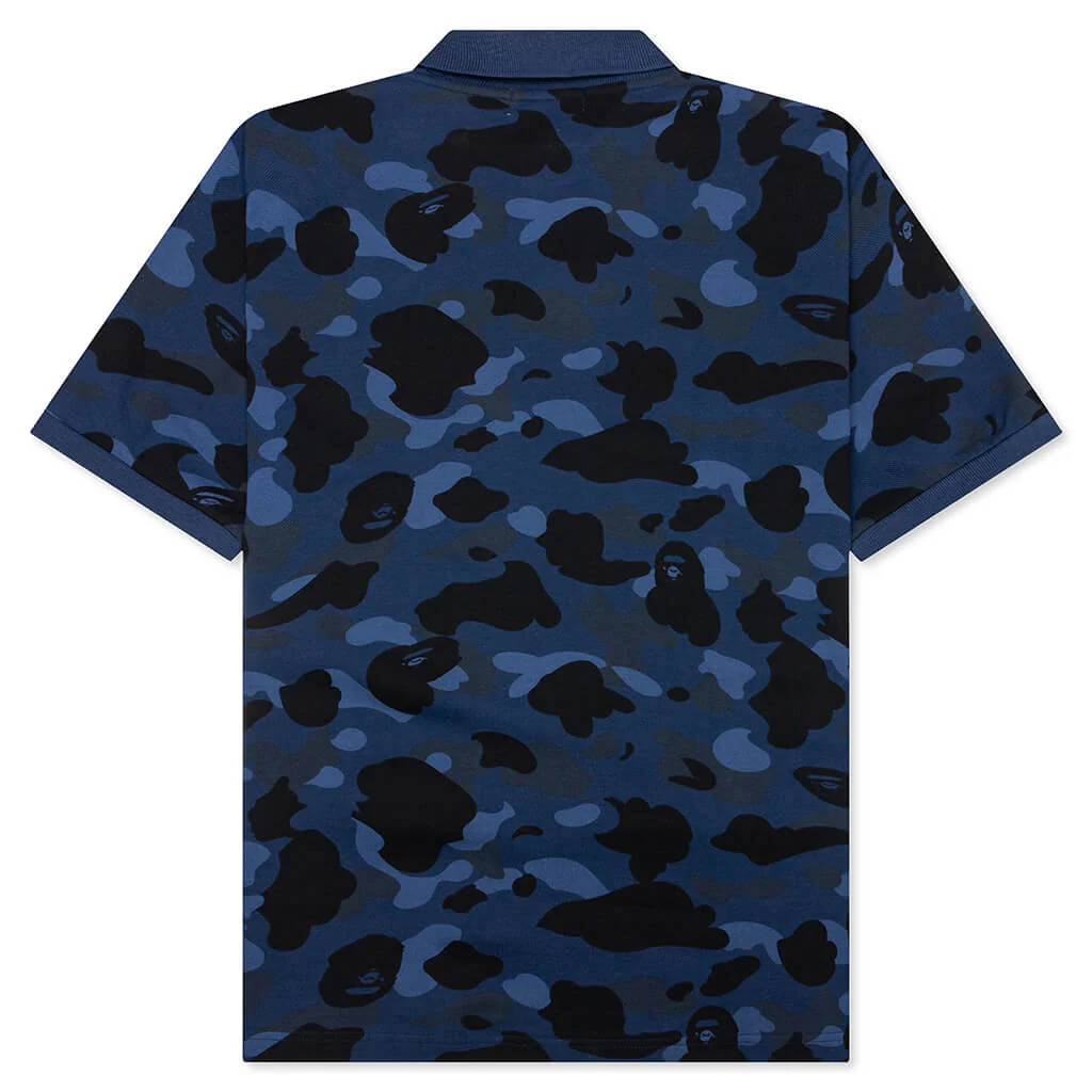 Color Camo Large Ape Head Relaxed Fit Polo Shirt - Navy - Image 2