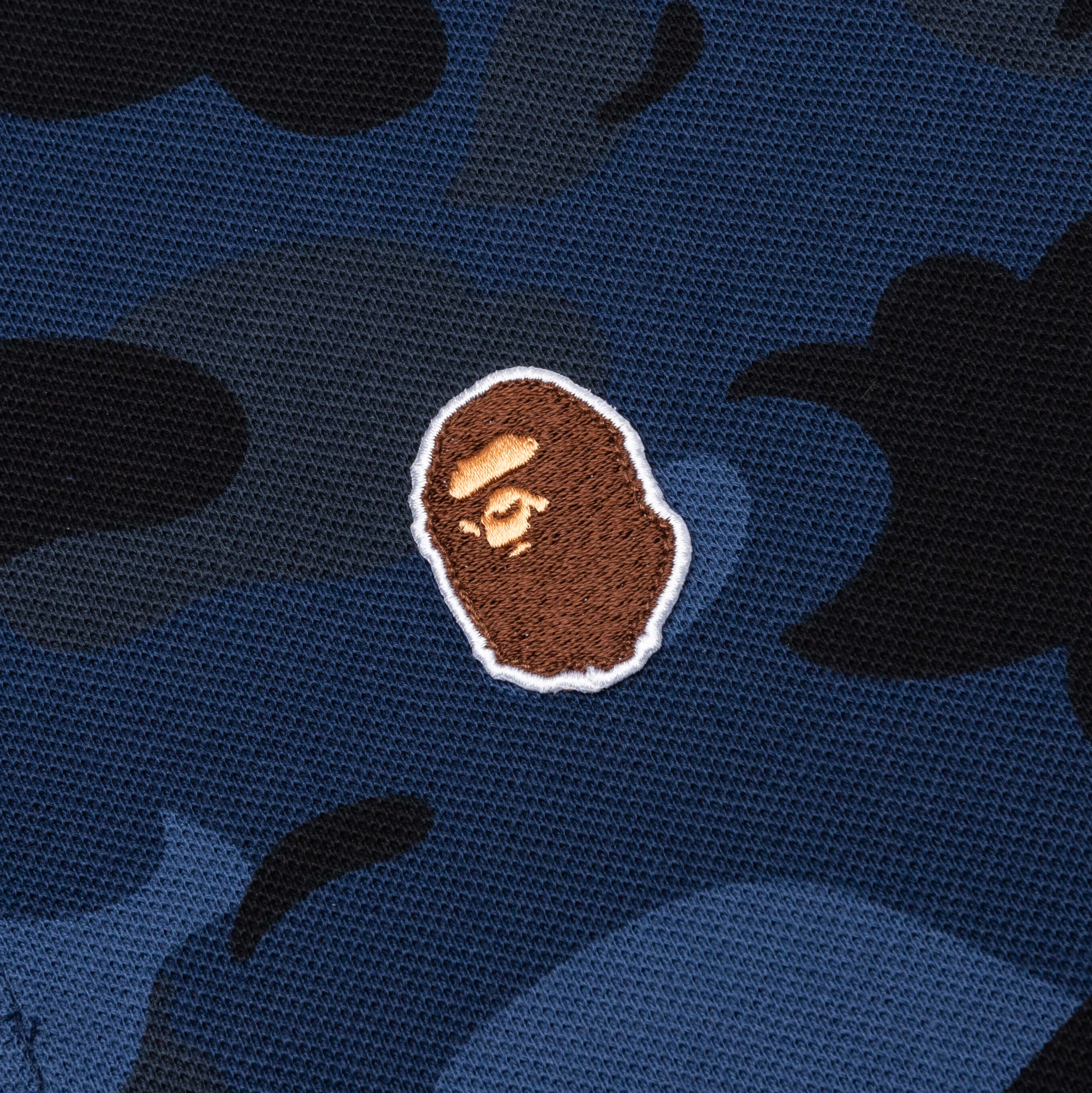 Color Camo Large Ape Head Relaxed Fit Polo Shirt - Navy - Image 4